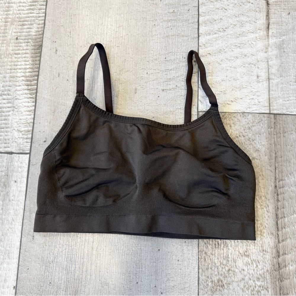 Gymshark Seamless Bralette Espresso Brown‎ Adjustable Straps Small H1A1B